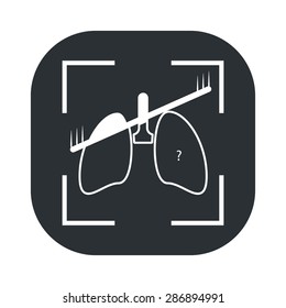 vector illustration of modern black icon lungs