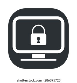 vector illustration of modern black icon monitor