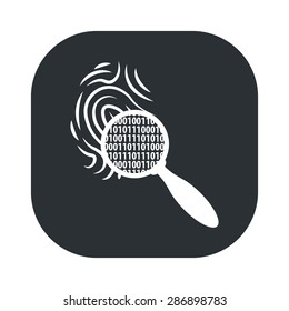 vector illustration of modern black icon fingerprint