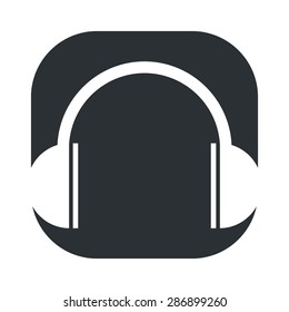 vector illustration of modern black icon headphones