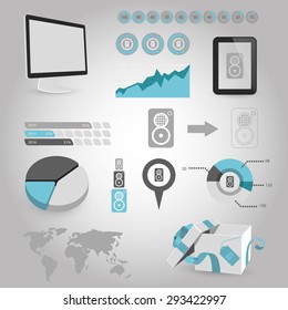 vector illustration of modern black icon subwoofer