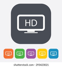 vector illustration of modern black icon monitor