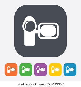 vector illustration of modern black icon camcorder