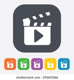 vector illustration of modern black icon clapper board
