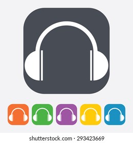 vector illustration of modern black icon headphones