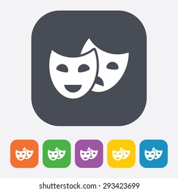 vector illustration of modern black icon mask movie