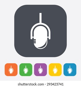 vector illustration of modern black icon microphone