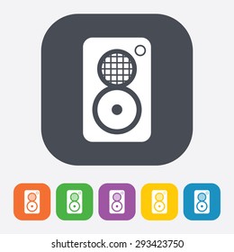 vector illustration of modern black icon subwoofer