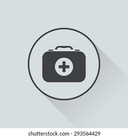 vector illustration of modern black icon medical bag