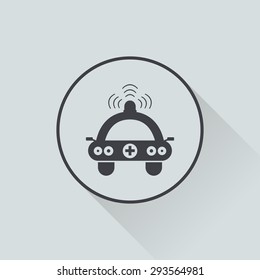 vector illustration of modern black icon ambulance