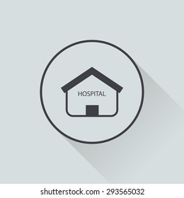 vector illustration of modern black icon hospital