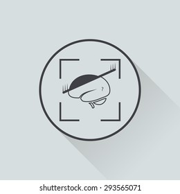 vector illustration of modern black icon brain scan