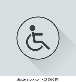 vector illustration of modern black icon disabled
