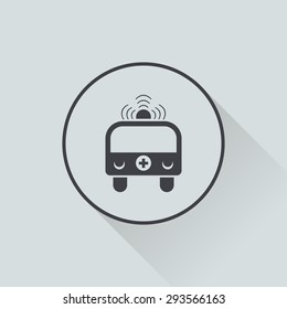 vector illustration of modern black icon ambulance