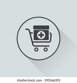 vector illustration of modern black icon medicines
