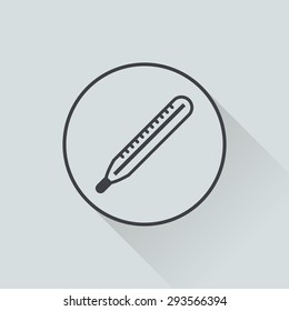 vector illustration of modern black icon medical thermometer