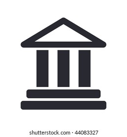 Vector illustration of modern black icon depicting a building symbol