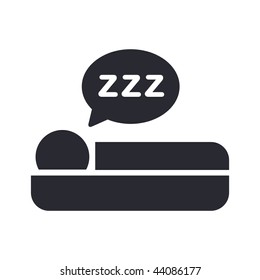Vector Illustration Of Modern Black Icon Depicting Sleep