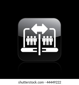 Vector illustration of modern black icon depicting a people web connection