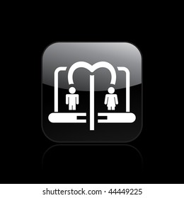 Vector illustration of modern black icon depicting a lovers web contact