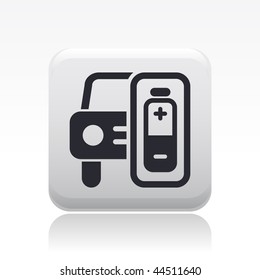 Vector illustration of modern black icon depicting a electric car