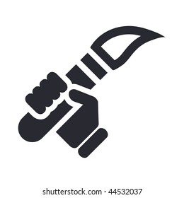 Vector illustration of modern black icon depicting a flaming torch