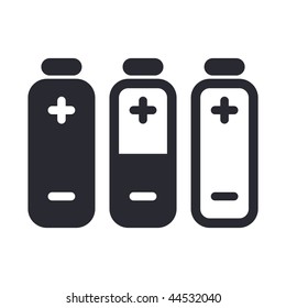 Vector illustration of modern black icon depicting a battery level