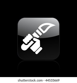Vector illustration of modern black icon depicting a flaming torch