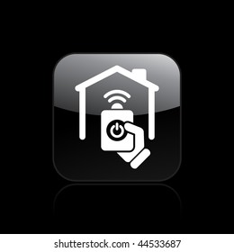 Vector illustration of modern black icon depicting a remote home