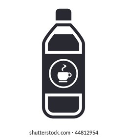 Vector illustration of modern black icon depicting a bottle of coffe, tisane or tea