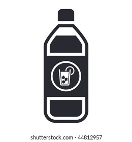 Vector illustration of modern black icon depicting a bottle of cool drink