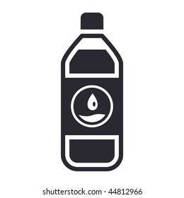 Vector illustration of modern black icon depicting a bottle of water or generic liquid