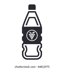 Vector illustration of modern black icon depicting a bottle of grape juice