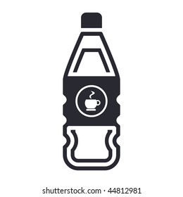 Vector illustration of modern black icon depicting a bottle of coffe, tisane or tea