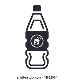Vector illustration of modern black icon depicting a bottle of cool drink