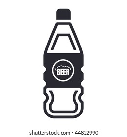 Vector illustration of modern black icon depicting a bottle of beer