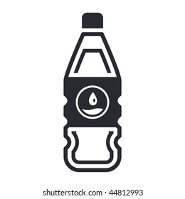 Vector illustration of modern black icon depicting a bottle of water or generic liquid