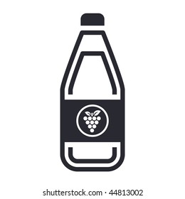 Vector illustration of modern black icon depicting a bottle of grape juice