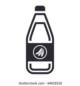 Vector illustration of modern black icon depicting a bottle of bananas juice