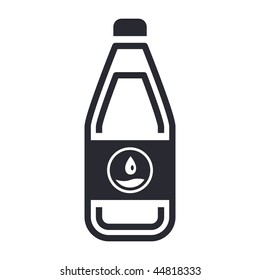 Vector illustration of modern black icon depicting a bottle of water or generic liquid