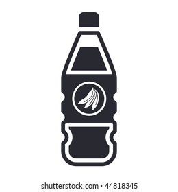 Vector illustration of modern black icon depicting a bottle of bananas juice