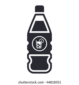 Vector illustration of modern black icon depicting a bottle of cool drink