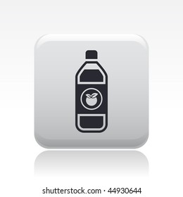 Vector illustration of modern black icon depicting a bottle of apple or peach juice
