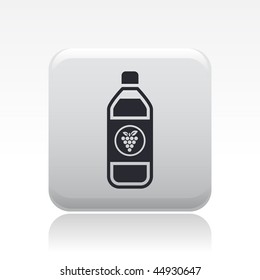 Vector illustration of modern black icon depicting a bottle of grape juice