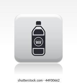 Vector illustration of modern black icon depicting a bottle of beer