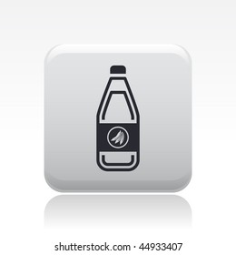 Vector illustration of modern black icon depicting a bottle of bananas juice