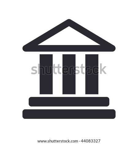Vector illustration of modern black icon depicting a building symbol