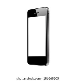 vector illustration of modern black phone on white background
