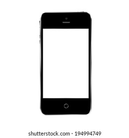 vector illustration of modern black phone on white background