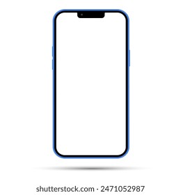 Vector illustration of modern black smartphone in front view isolated on white background.
